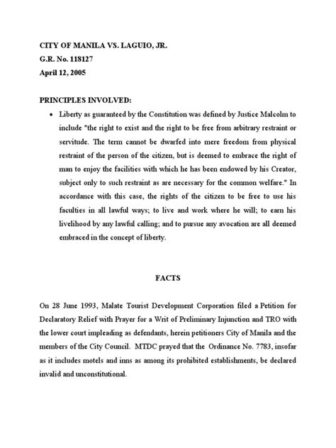 City of Manila vs. Judge Laguio, G.R. No. 118127, April 12, 2005.
